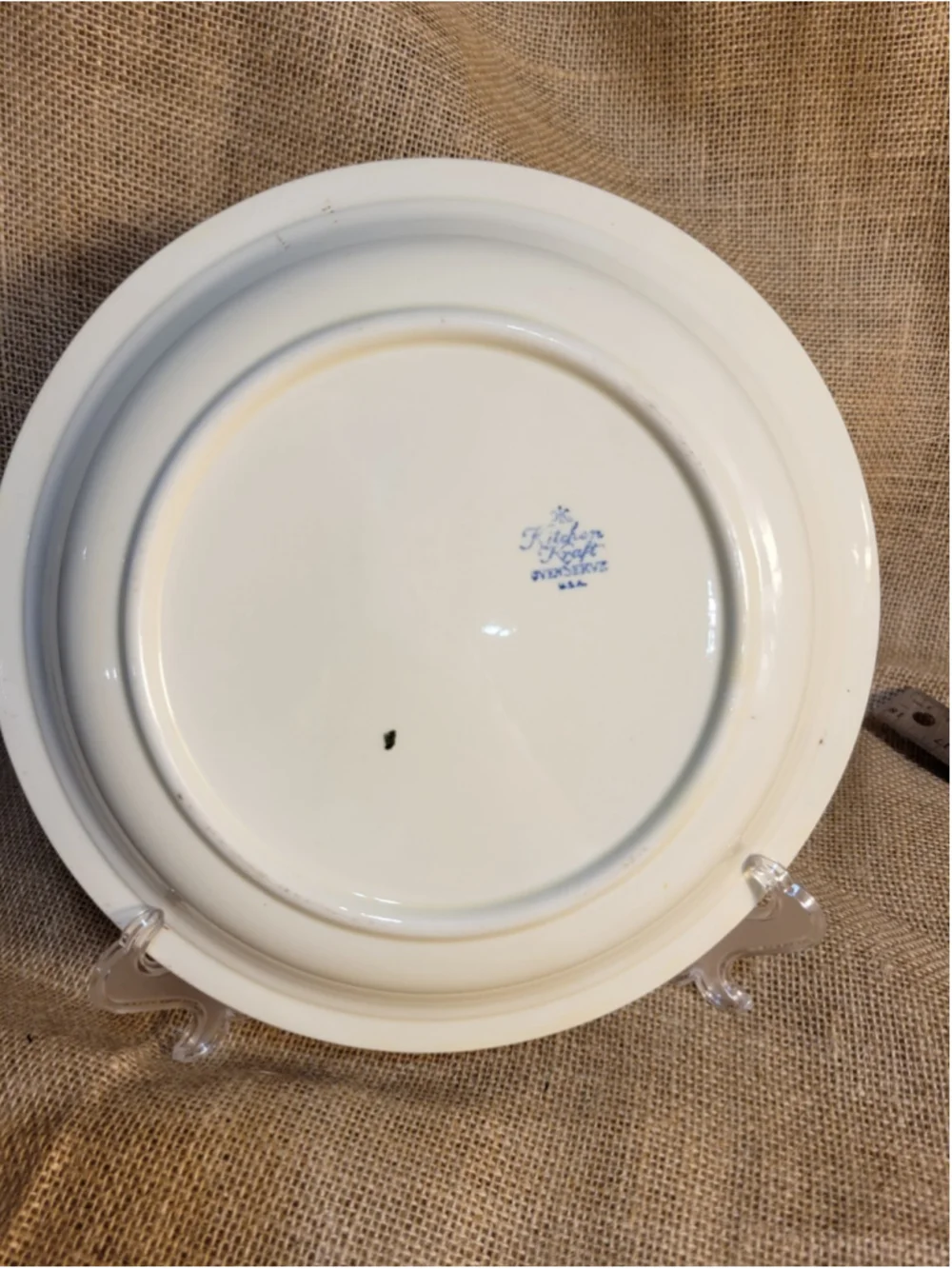 Vintage HLC Kitchen Kraft OvenServe Conchita Pie Plate Red Stripe 9.5
